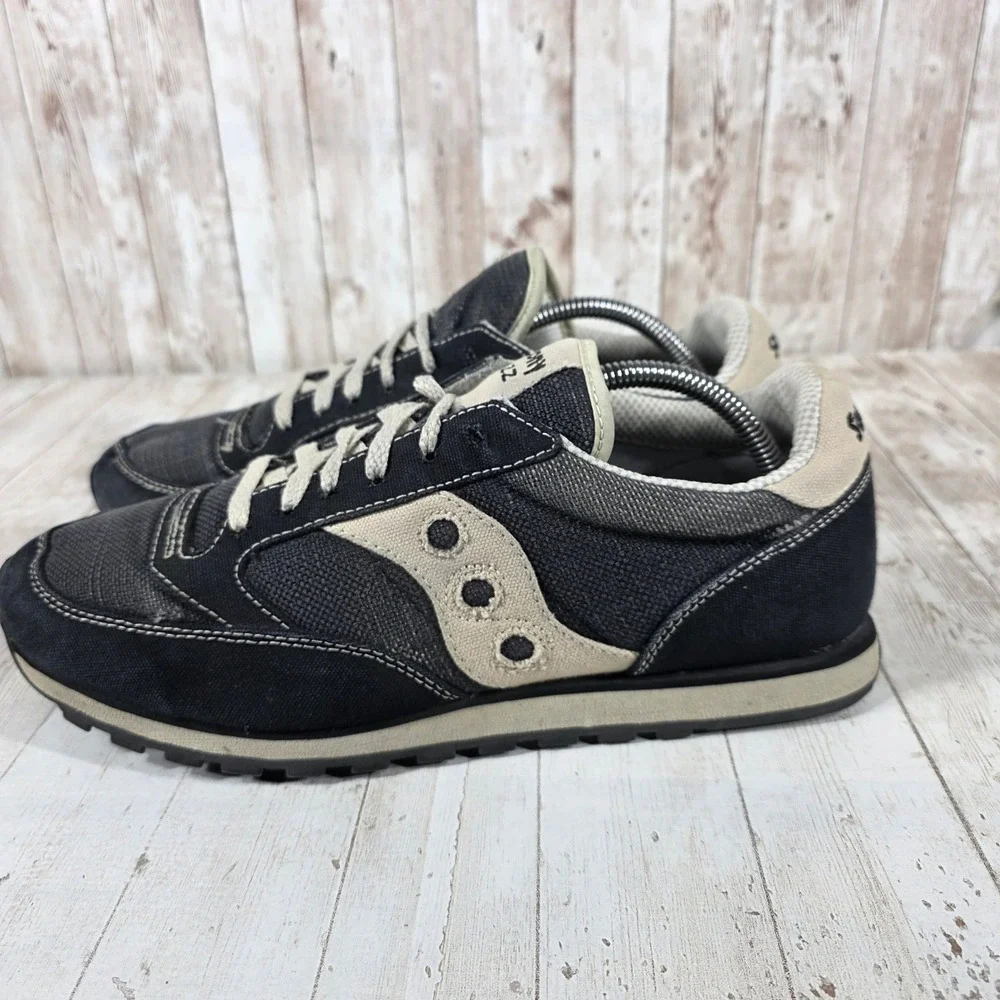 Saucony Jazz Low Pro Mens 10.5 Sneakers Black Tan 2887-4 Low Top Running Shoes